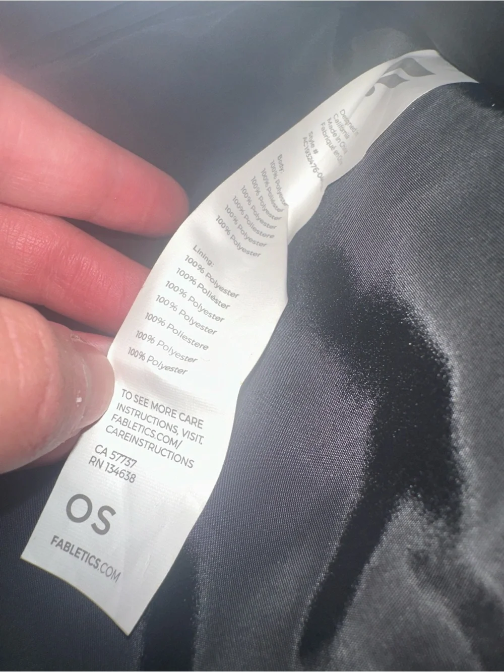 Fabletics Quilted Black Cosmetic Bag